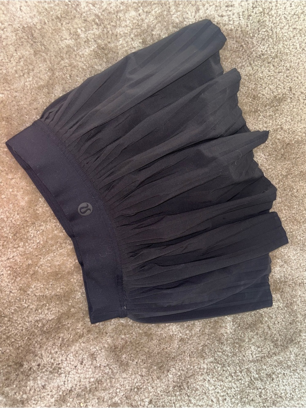 lululemon athletica Black Pleated Tennis Skirt with Logo Waistband